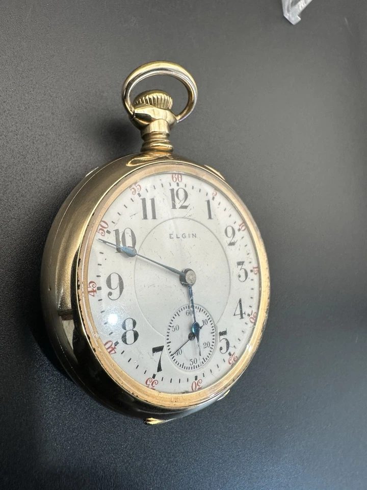 1907 Elgin Veritas 23j 18s Pocket Watch Diamond End Stone Serviced - Image 4 of 4