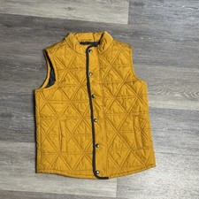 Authentic Gymboree Kids Large Yellow Puffer Vest Quilted Moto Style