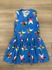 Stella McCartney Girls Dress Size 10 Years Blue Stars All Over Print Designer