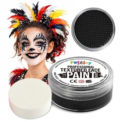 Profi Theaterschminke Schwarz, 20g inkl. Schwamm Karneval EN 71-3 & Reach Zert.