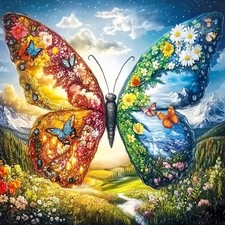 Butterfly Diamond Art Kit for Adults 13.8x13.8 Inch 5D DIY Wall Decor Set Kit