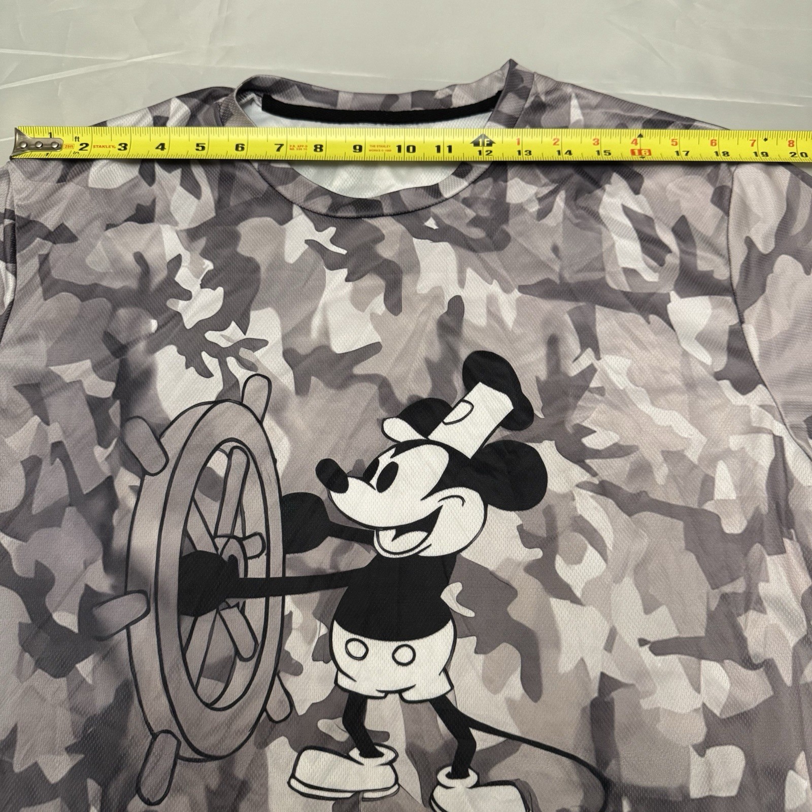Disney Mickey Mouse Steamboat Willie Camo Performance T-Shirt Grey Mens Large image 5