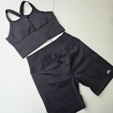 ALO 2-Piece Athleisure Set Sports Bra Leggings Blue/Black Women s M