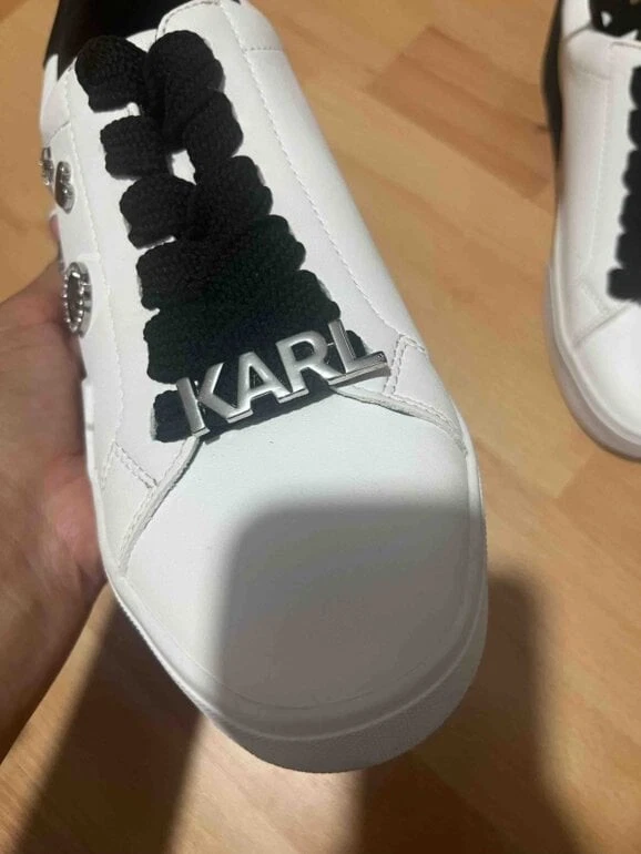 Zapatillas blancas Karl Lagerfeld Paris Jaylee con cordones para mujer (talla 8) Foto 3 de 4