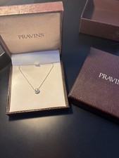 Diamant Collier -18kt Weißgold Diamant Halo Anhänger Collier 0,25ct. Pravins.