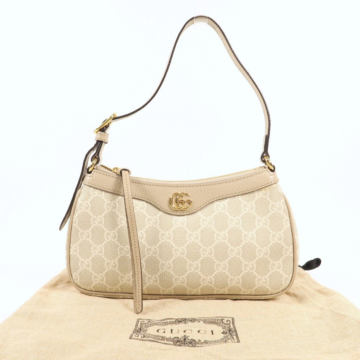 GUCCI GG GHW Ophidia Small HandBag Coated Canvas/Leather Grey | eBay