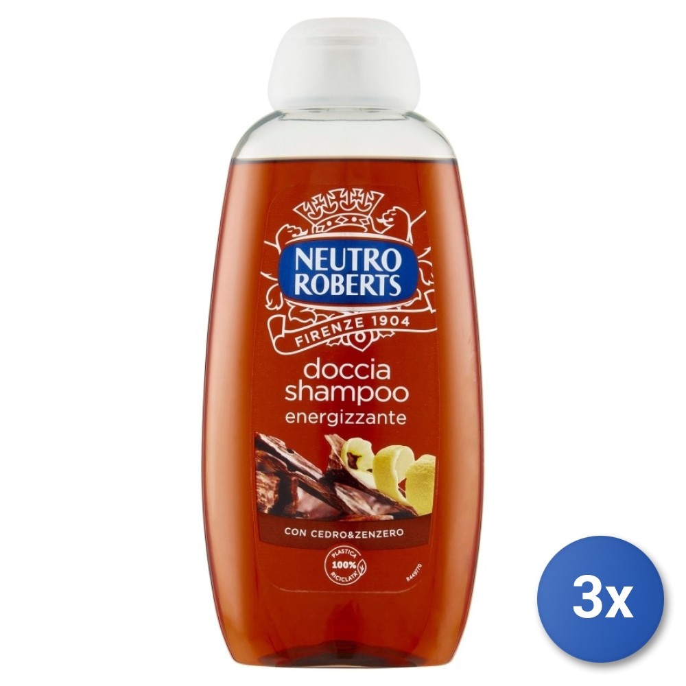 3X Roberts Shower/Shampoo 250 ML. Energizing Cedar