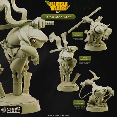 Toad Assassins - Jungle Toads - CastNPlay - Terrain Wargaming D&D DnD 28mm 32mm 
