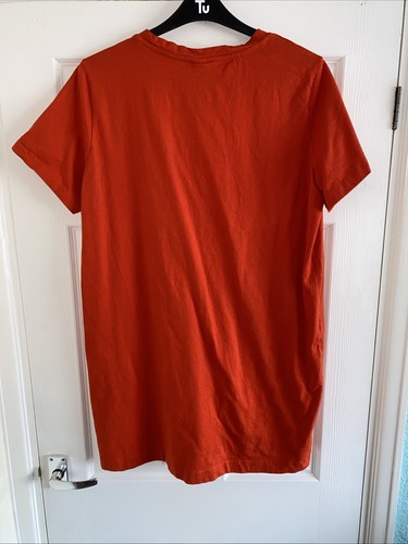 Orangey/Red, 100% Cotton, Short Sleeved, T-shirt Dress Size 18/20 (XL) By H&M - Picture 7 of 11
