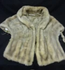VINTAGE ALPER FURS CHICAGO BEIGE GREY  TONED FUR STOLE COLLAR 17" LONG MINK ?