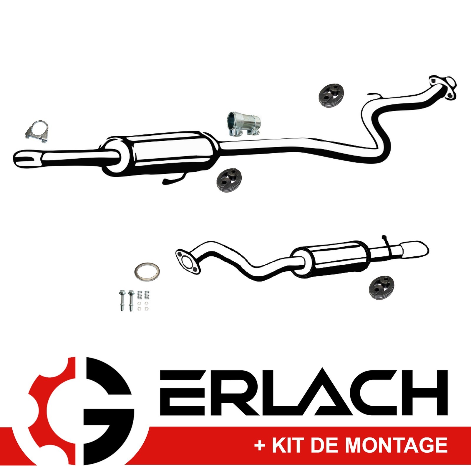 Silencieux d'échappement arrière pour Toyota Yaris 1.3 essence modèle 10038