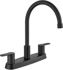 Matte Black Kitchen Faucet 8 Inch 2 3 Hole Centerset Swivel Spout