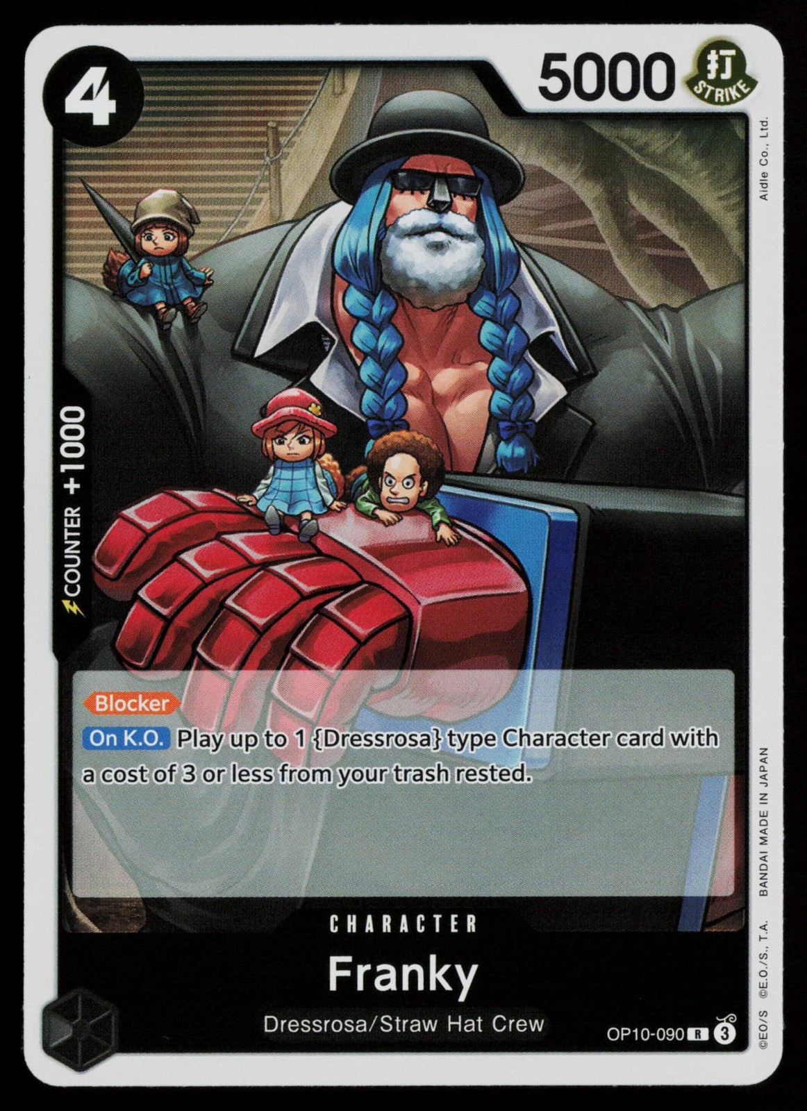 Franky (090) OP10-090 Rare Royal Blood One Piece Foil Near Mint