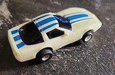 TYCO CORVETTE GLOW IN THE DARK BLUE STRIPE SLOT CAR  TESTED WORKING