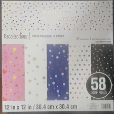 Recollections Confetti 12x12 paper pad 58 sheets 29 designs