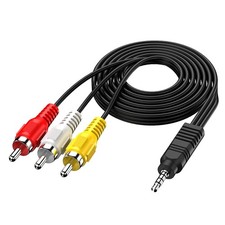 3.5mm TRRS to 3 RCA Male AV Video Cable   5ft Adapter for TV  Devices