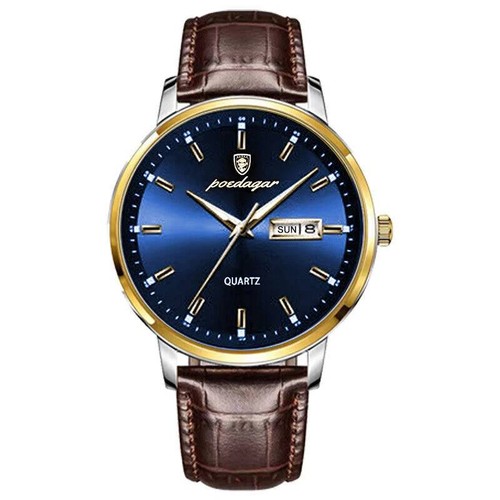 Reloj Pulsera Hombre Cuarzo Impermeable Hombre Cuero Reloj Luminoso Calendario - Imagen 18 de 27