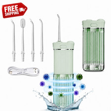 Portable Water Flosser 4 Nozzles 4 Modes IPX7 Waterproof USB Rechargeable  Green