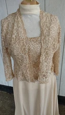 Karen Miller Embellished Long Dress with Jacket  Size 12