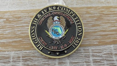 Florida Dept Corrections Special Operations K9 CERT CNT RRT Challenge Coin #F591