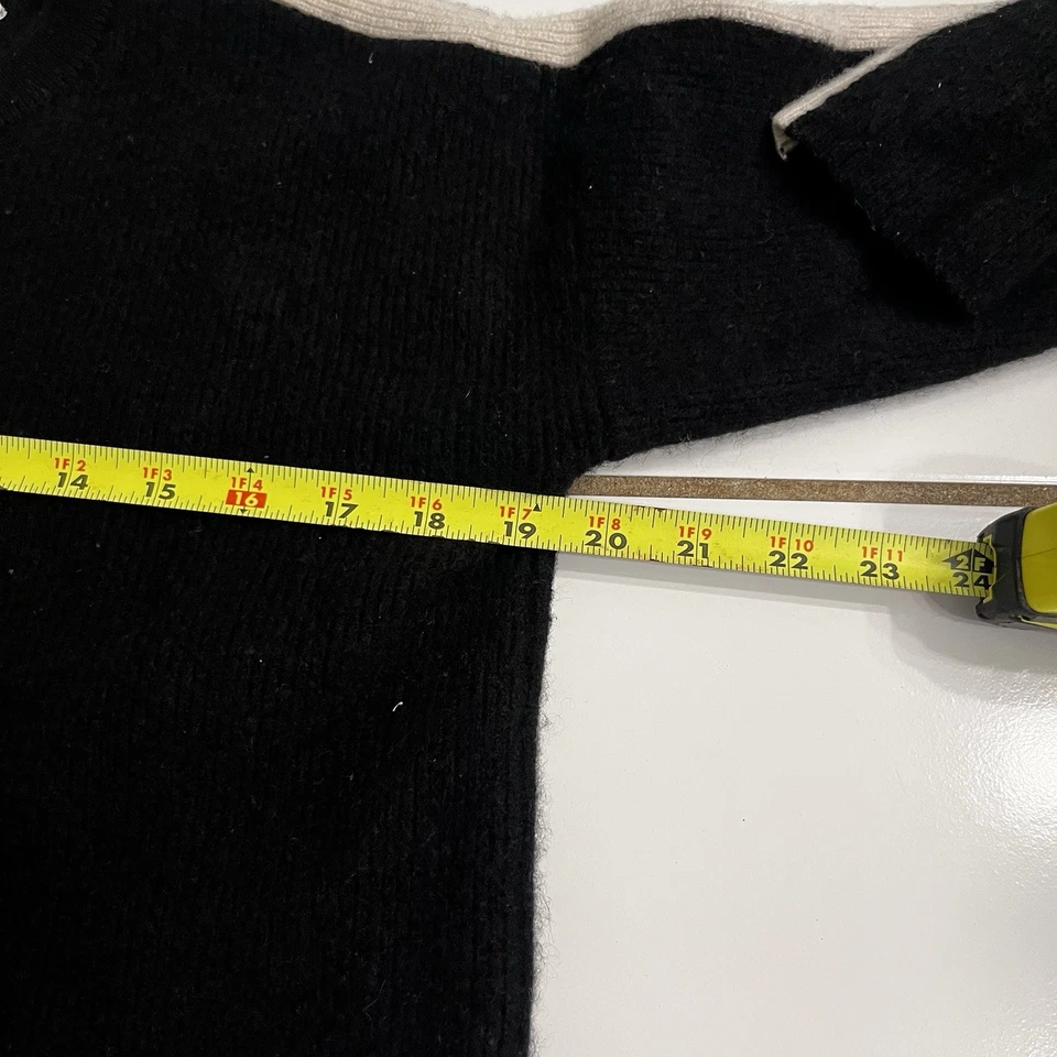 Suéter de cachemir Velvet by Graham & Spencer negro manga L contraste rayas Foto 4 de 4