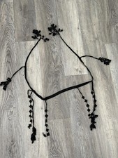 CINTURA HAAT ISSEY MIYAKE DONNA TAGLIA UNICA NERA UNCINETTO PERLINE CRAVATTA FRANGIA BOHO