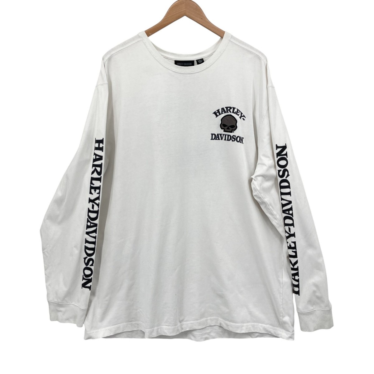 Harley-Davidson Mens Long Sleeve Tee 3XL White Skull Casual | eBay