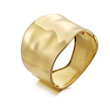 Fashion Wide Cuff Chunky 14K Gold Plated Bangle Bracelets for Women Dainty Trend