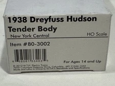 HO MTH  80-3002 1938 Dreyfuss Hudson Tender Body New York Central shell