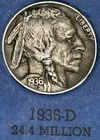 1936d Buffalo nickel, nice original XF condition Full Date and Horn, No issues