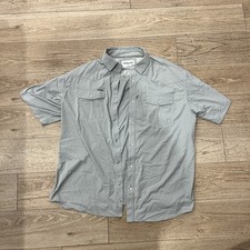 Poncho Shirt Mens Large L Regular Fit Hiking Pearl Snap Fishing Vented Shirt