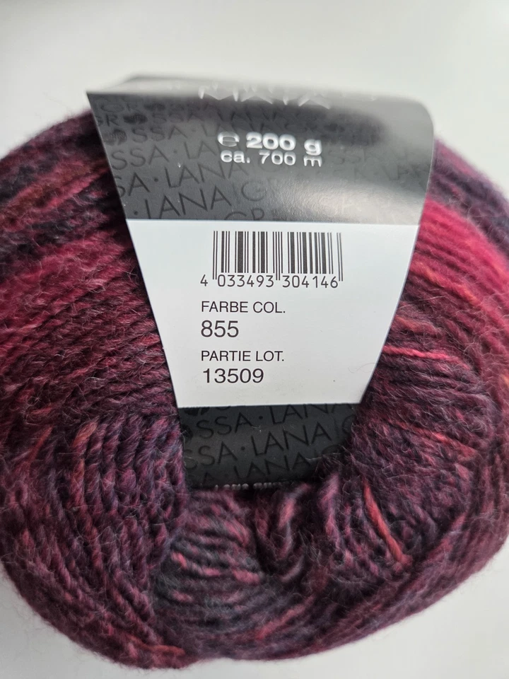 4 Balls Gomitolo Maya Lana Grossa Gradient Wool Blend Yarn 200g 766yds Color 855 - Image 3 of 4