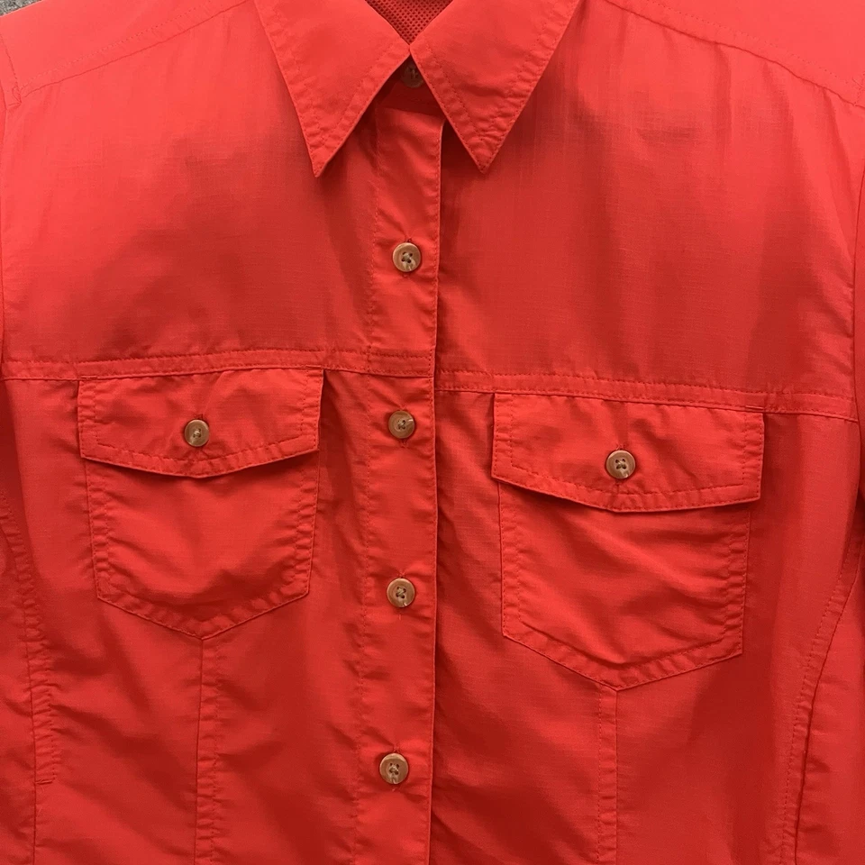 Camisa Koppen Mujer Mediana Manga Larga Abotonada Zona No Mosca Rojo Neón Bolsillo con Cremallera Foto 4 de 4