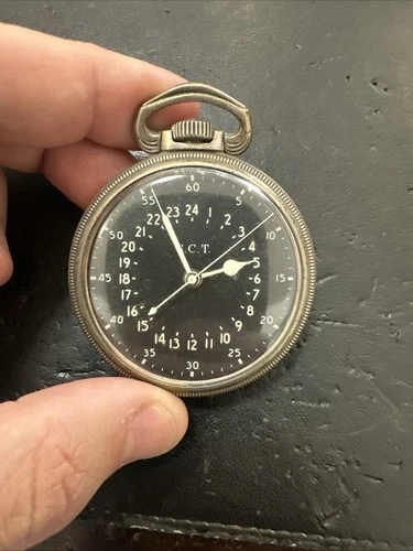 Hamilton Watch Co. GCT 24H 22 JEWELS 4992B AN5740 Pocket Watch Works!