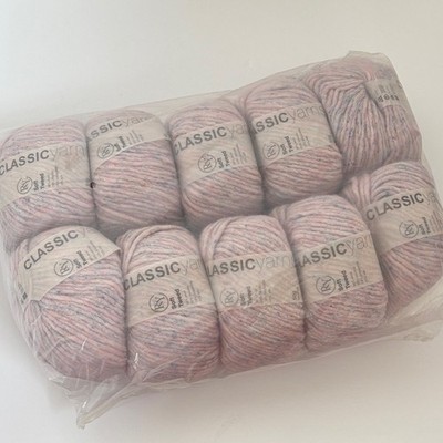 RY Classic Yarns Soft Tweed Wool Silk Made In Italy Lot 10 Skeins Pink 87yds/50g