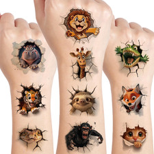 Animals Temporary Tattoo for Kids - 10 Sheets for Temporary Girls Boy Body Arm S