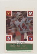 1986 McDonald's Play & Win New England Patriots Green Tab Steve Grogan 7j0