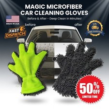 5-finger Car Wash Mitt Scratch Free Microfiber Cleaning Gloves Auto Chenille
