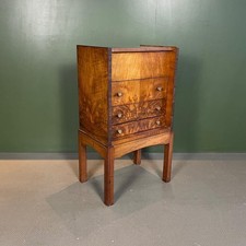 ART DECO TALLBOY CHEST OF DRAWERS WALNUT BURR 1960s 1970s #4759