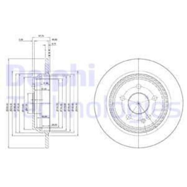 Delphi 2X Bremsscheibe Hinten Ø302 Mm Voll FüR Ford Kuga I S-Max WA6 2.0 Tdci-image