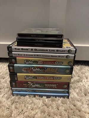 The Sims 2 Bulk Lot PC CD-ROM Video Game Expansion Packs Windows Bundle EA