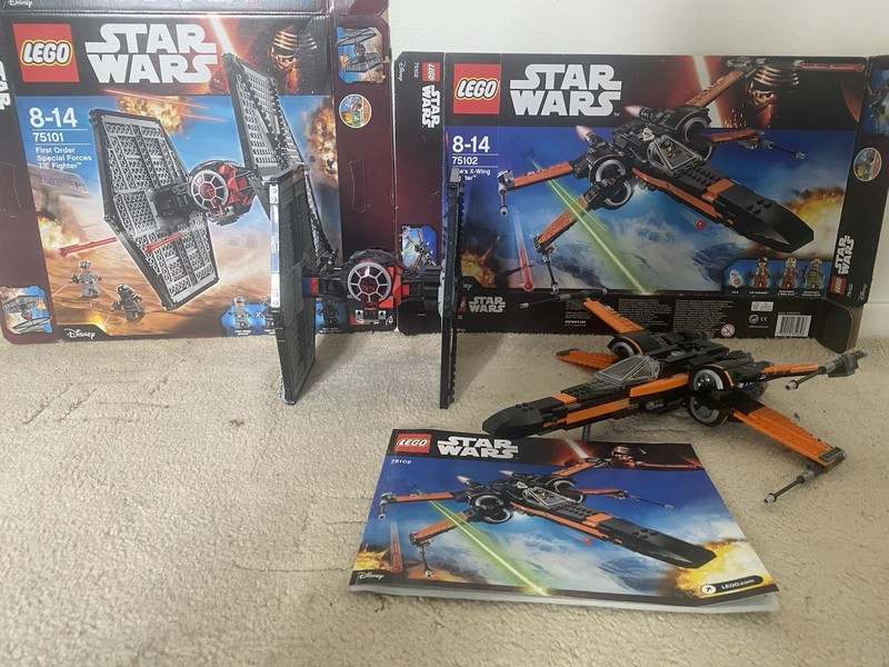 LEGO Star Wars Poe's X-Wing Fighter 75102 And First Order TIE Fighter 75101