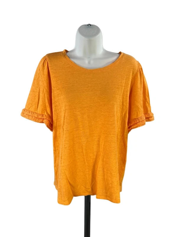 Tunique Femme Chico's Taille US 12 - Orange Paisley Bohème 100% Lin
