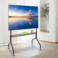 Mobile TV Cart, Rolling TV Stand with Wheels for 32 to 75Inch Flat Panel Screens