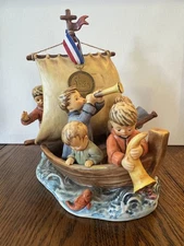 1992 MJ Hummel Land In Sight Limited Edition with Medallion. Signed by artist! 