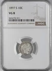 1897-S  10C BARBER SILVER DIME "SAN FRANCISCO"  NGC VG8  #8404752-011