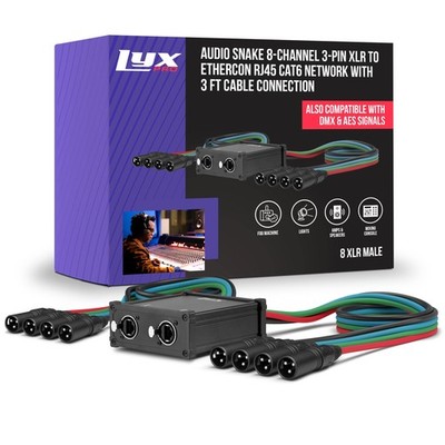 8-Channel Male XLR Audio Snake for Stage Sound, Studio, and Lighting, Multi-N...