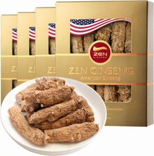 4 Boxes of Premium Large American Ginseng Root 4oz per 4 Ounce Pack 4 