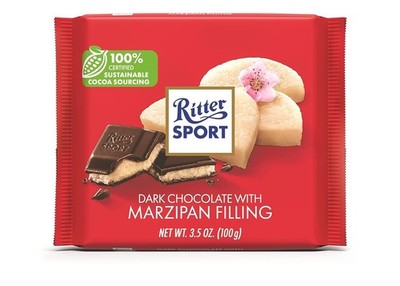 Ritter Sport Marzipan Dark Chocolate 100g - Pack of 6 3.52 Ounce (Pack 6) 