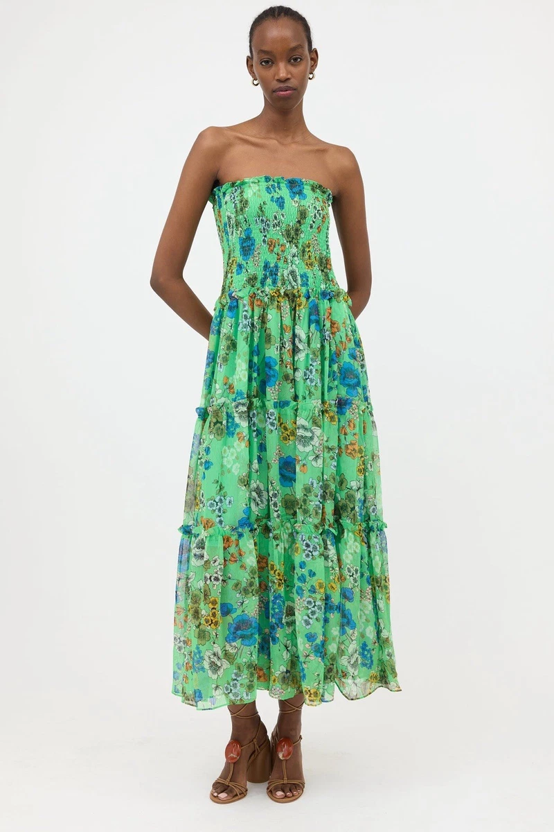 white christmas dresses Alexis Cassandra Cut Out, Graphic Florals Maxi Dress (XS)